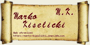 Marko Kiselički vizit kartica